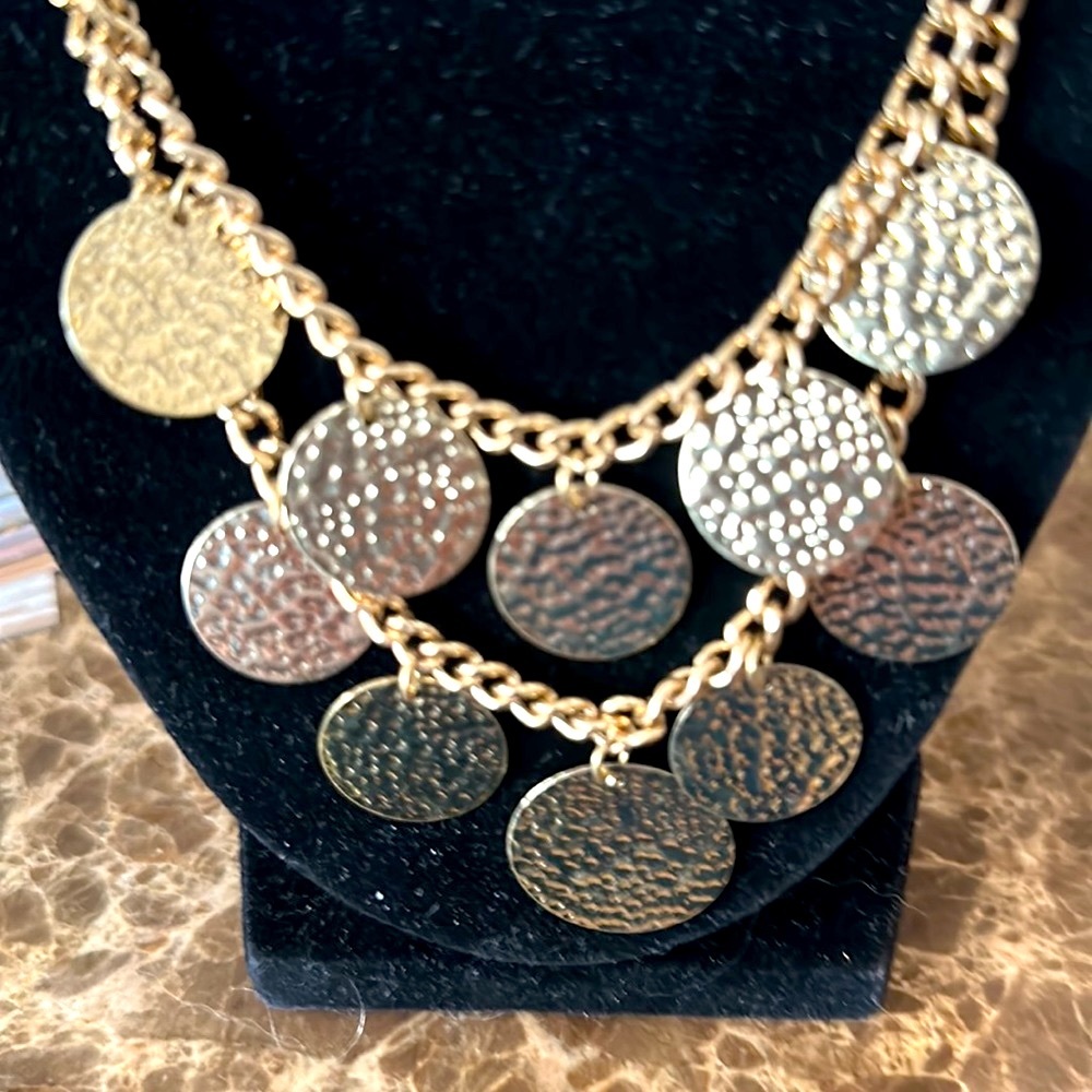 Goldtone Chain And Decorative Disks - image 3